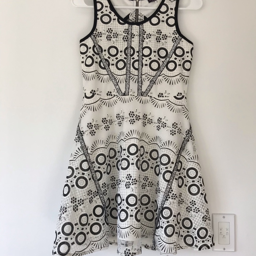 Black and White Geometric Dress